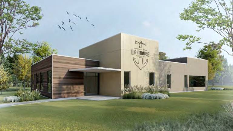 Architectural rendering of the administration building